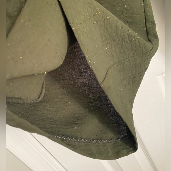 ADRIENNE VITTADINI Green Gold Lines Wide Leg Pants - Picture 5 of 8